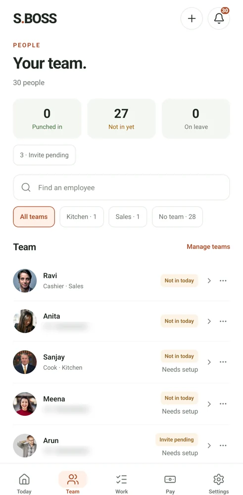 Simple Business Operating System mobile application preview